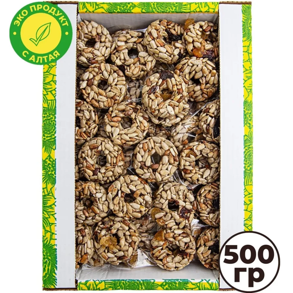  Козинаки из подсолнечника с медом и сухофруктами "Зачетные" 500г в Самаре