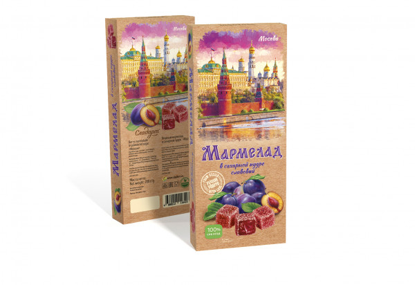 №2 Сладарт Мармелад Сливовый МОСКВА в сахарной пудре (642), 200г   в Самаре