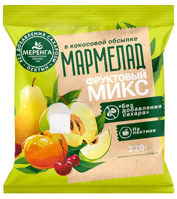  Меренга Мармелад без сахара в кокосовой обсыпке Фруктовый микс, 220г   в Самаре