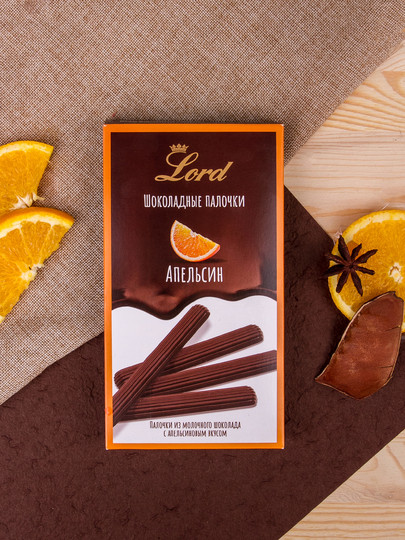 №1 TM LORD Палочки из молочного шоколада с апельсиновым вкусом, 80 гр  в Самаре