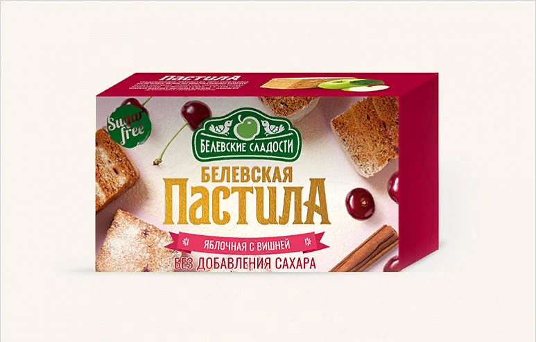  Пастила  200г диетическая С ВИШНЕЙ, НОВЫЙ ФОРМАТ (4 шт по 50гр)    в Самаре