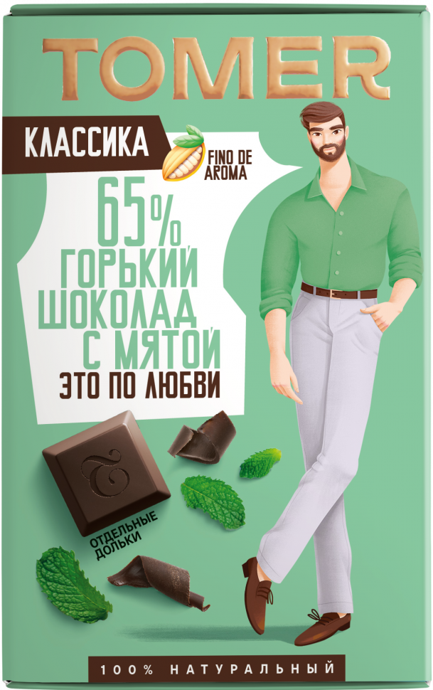  Фабрика Томер  Горький шоколад с МЯТОЙ, 90г в Самаре